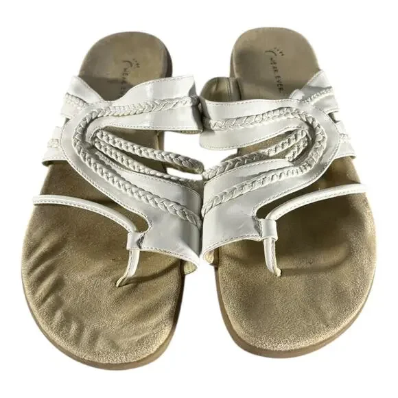 Wear Ever Freeda White Wedge Sandals Women’s Thongs Shoes 10M Slip On - Picture 3 of 10